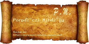 Porpáczi Mihály névjegykártya