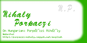 mihaly porpaczi business card